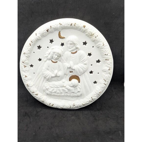 Avon Candle Holder Porcelain Nativity Votive Ceramic 8.25" - Picture 1 of 13